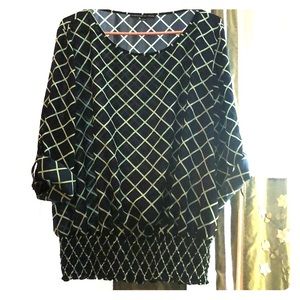 Dressy Blue and Green blouse